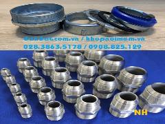 Phân phối các loại đầu nối ống mềm với ống ren, phụ kiện ống mềm inox, khớp nối mềm inox lắp rắc co (ron/ côn)