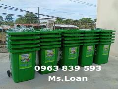 Thùng rác đô thị 240lit nắp kín - thùng rác công nghiệp 240L / 0963 839 593 Ms.Loan