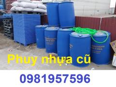 Thùng phuy nhựa, thùng phi nhựa 200l cũ, thùng phi nhựa 220l